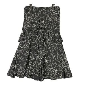 Lauren Ralph Lauren Womens L Silk Skirt Lined Ruffle‎ Midi Resort Occasion Fit